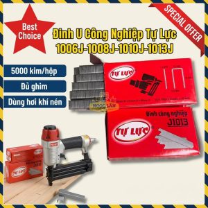 [Combo 5 Hộp] Đinh U Công Nghiệp Tự Lực 1006J-1008J-1010J-1013J Dùng Cho Máy Bắn Ghim Khí Nén