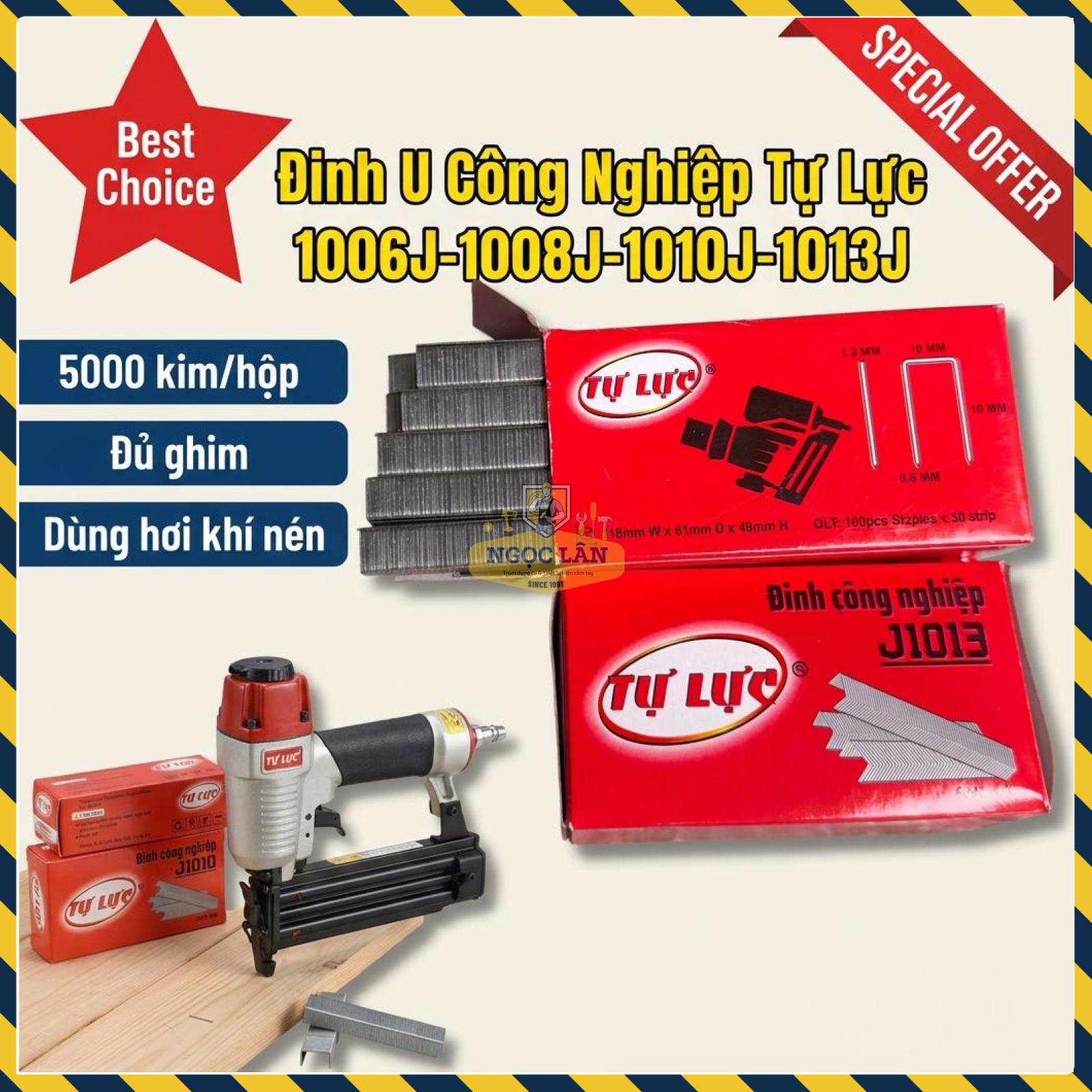 [Combo 5 Hộp] Đinh U Công Nghiệp Tự Lực 1006J-1008J-1010J-1013J Dùng Cho Máy Bắn Ghim Khí Nén