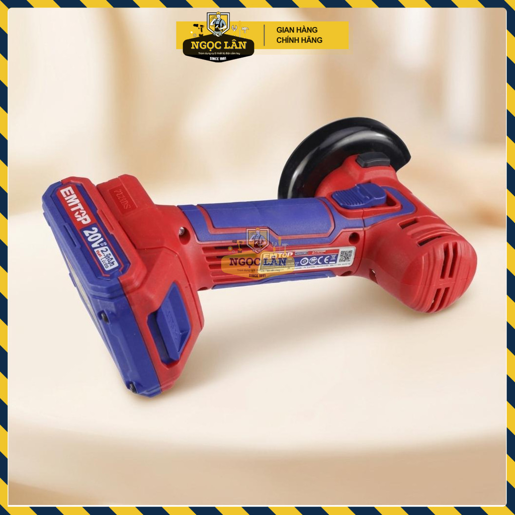 Máy Mài Góc EMTOP 20V Pin D76mm 19500 RPM Thân Máy ELAG7601 - Ảnh 4