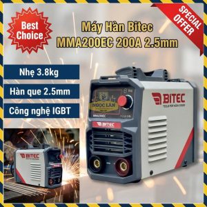Máy Hàn Que Bitec IGBT 200A MMA200EC Dùng Que 2.5mm Gọn Nhẹ
