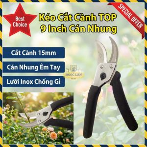 Kéo Cắt Cành TOP 9 Inch Cán Nhung Lưỡi Inox Chống Gỉ