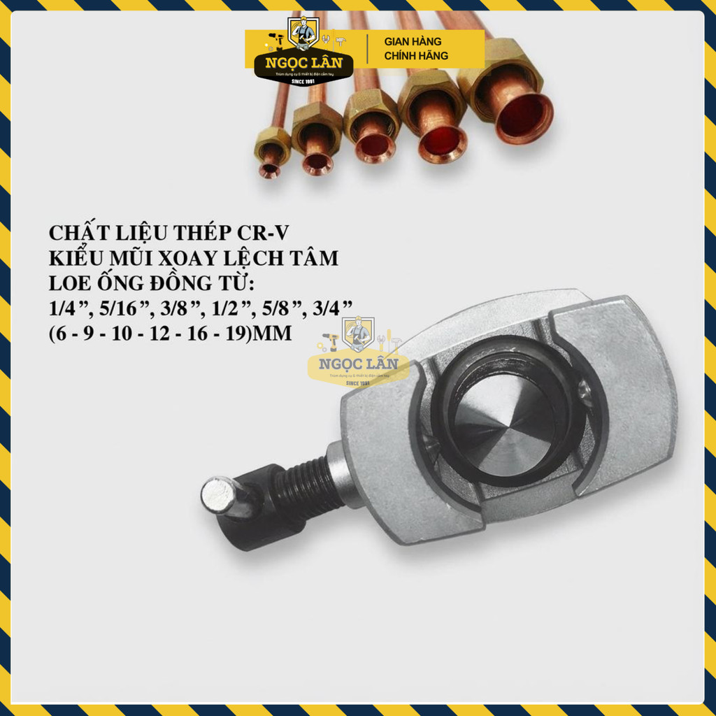 Bộ Lã Ống Đồng Lệch Tâm TOP Thép CR-V Kẹp Ống 1/4"-3/4" - Ảnh 3