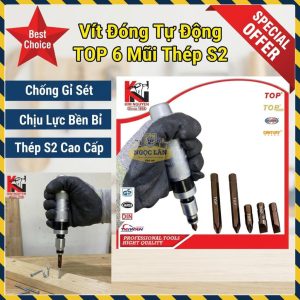Vít Đóng Tự Động TOP 6 Mũi Thép S2 Chịu Lực Đảo Chiều