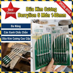 Dũa Kim Cương Berrylion 6 Món Đa Năng Mỹ Nghệ Kim Loại Cán Xanh