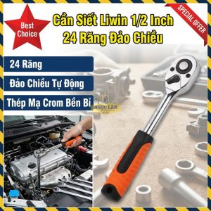 Cần Siết Đảo Chiều Liwin 1/2" 24 Răng Dài 25cm, Sửa Ô Tô Xe Máy