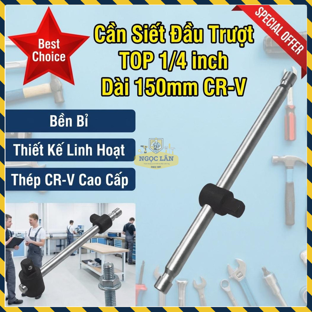 Cần Siết Đầu Trượt TOP 1/4" 150mm Thép CR-V Chính Hãng