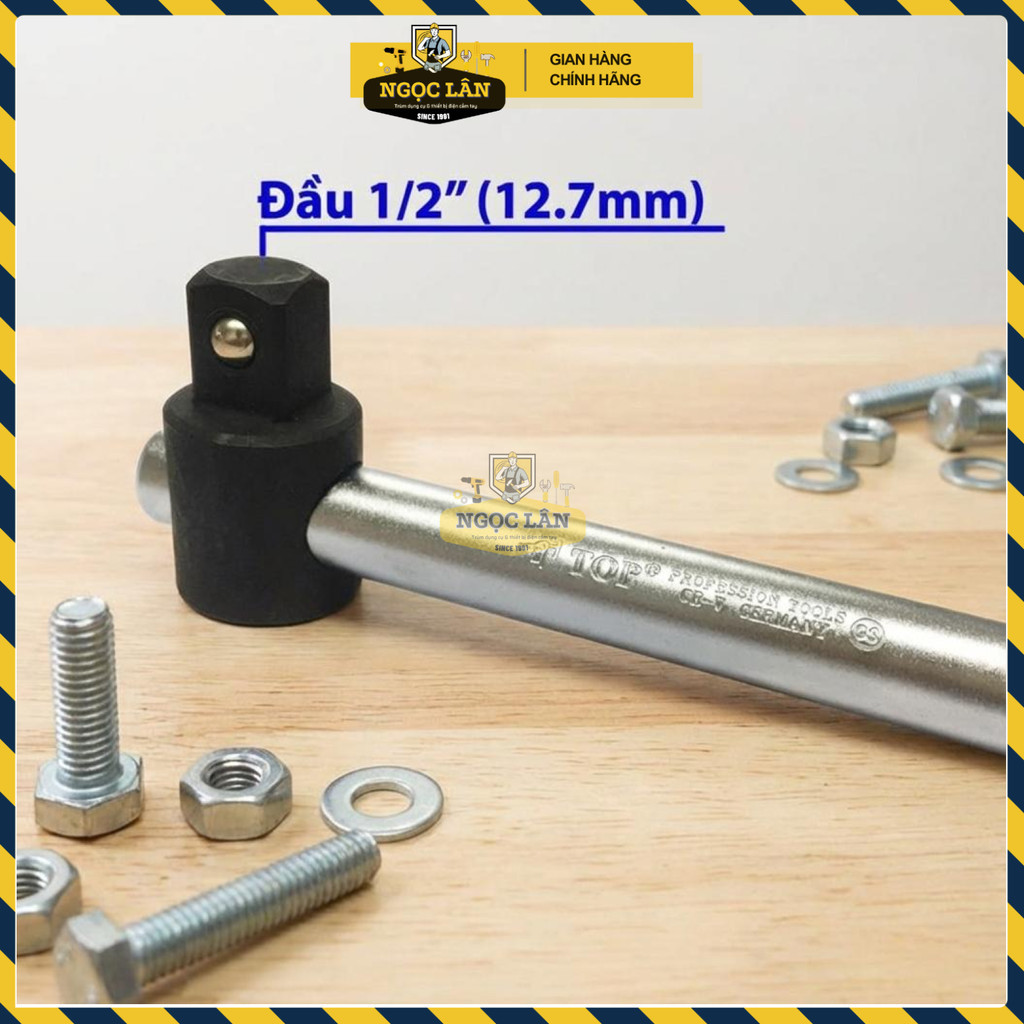 Cần Siết Đầu Trượt Kéo TOP 1/2" 300mm Thép CR-V Vặn Bu Lông Chính Hãng - Ảnh 4