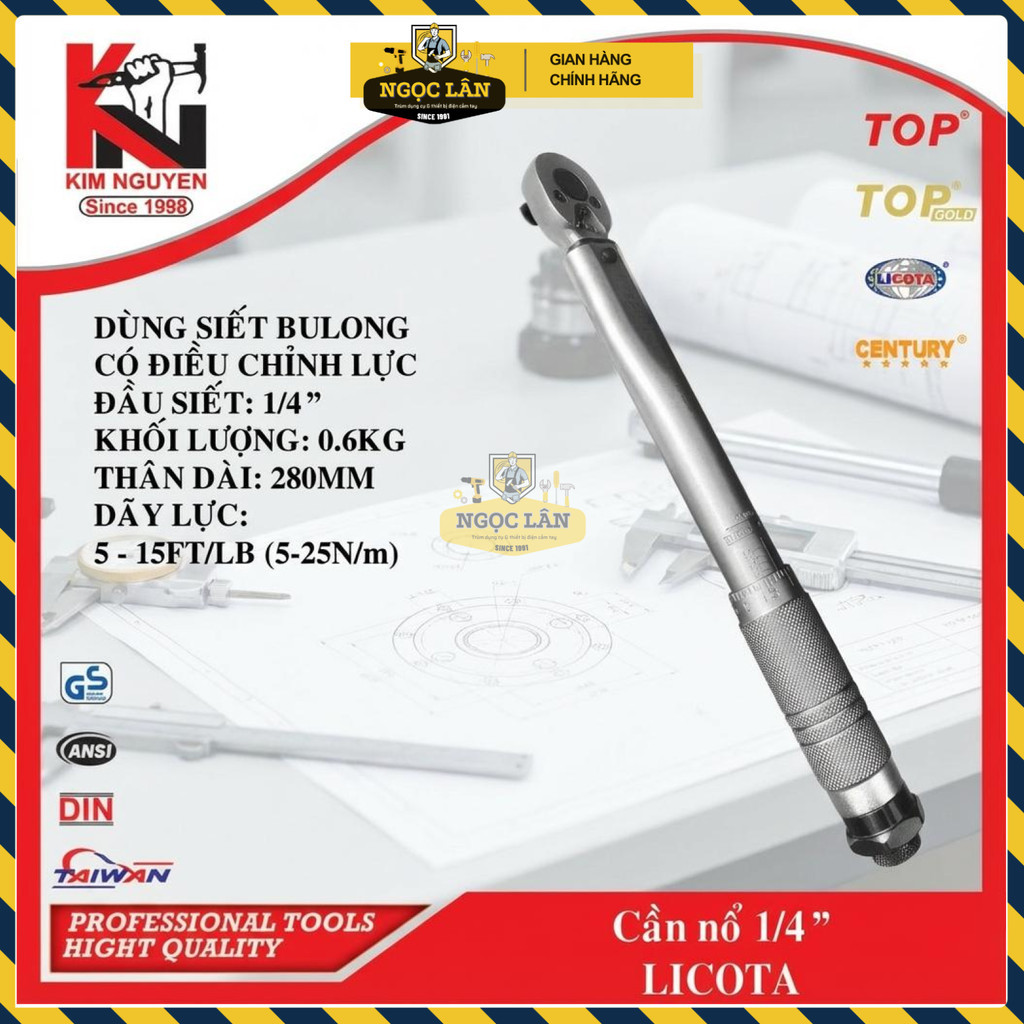 Cần Siết Chỉnh Lực Licota 1/4" 5-25Nm Chính hãng CR-V - Ảnh 8