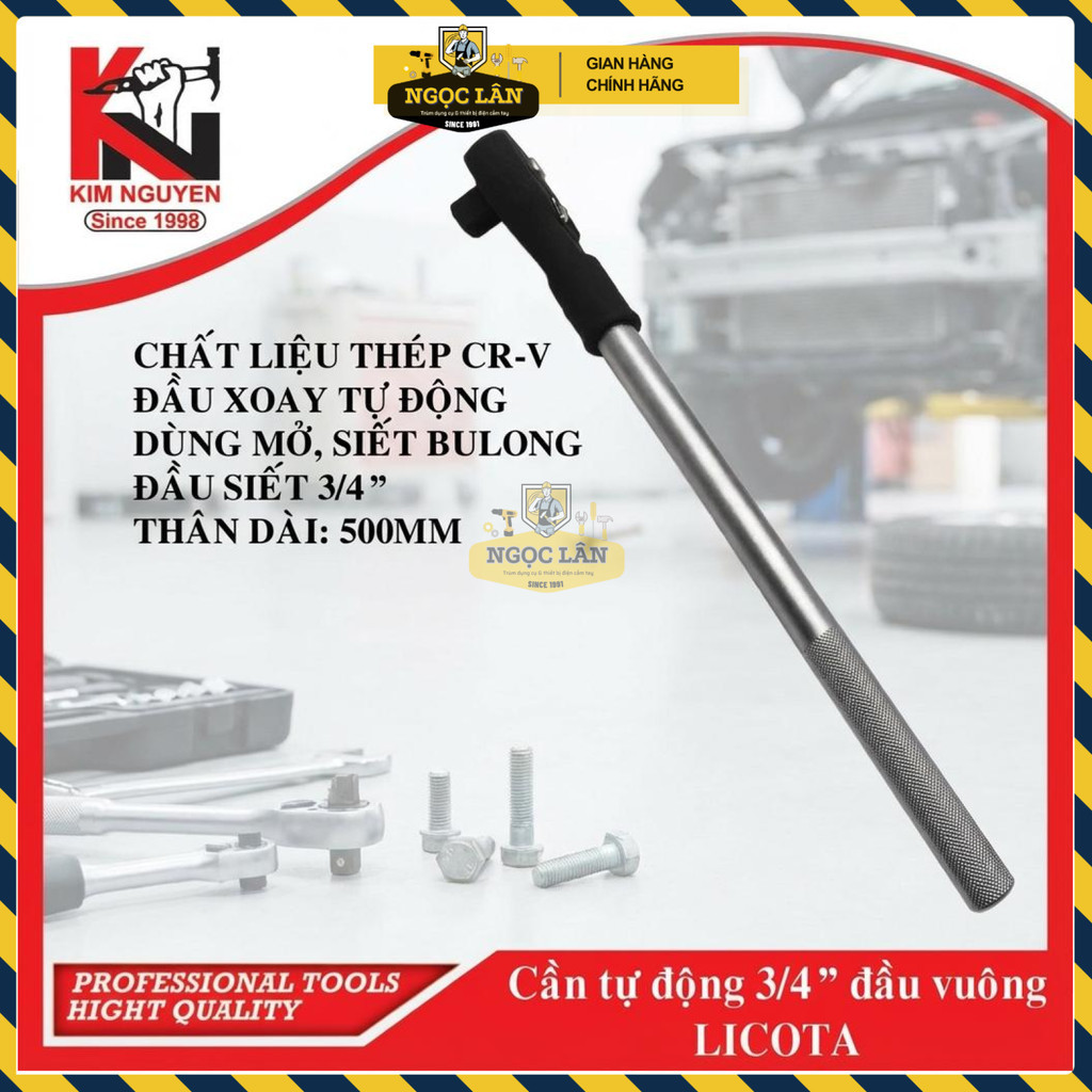 Cần Siết Tự Động LICOTA 3/4 inch Đầu Vuông Thép CR-V Dài 500mm - Ảnh 7