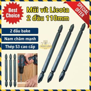 Combo Mũi Vít 2 Đầu Xanh Dài 110mm Licota Cao Cấp