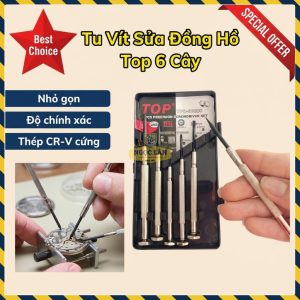 Bộ Tu Vít Top Sửa Đồng Hồ 6 Cây Chính Hãng Thép Cao Cấp Nhỏ Gọn