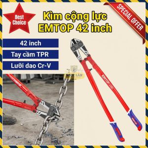 Kìm Cộng Lực EMTOP 42 Inch, Lưỡi Cr-V, Tay Cầm TPR (EBCR4201)