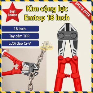 Kìm Cộng Lực Emtop 18 Inch Lưỡi Cr-V, Tay Cầm TPR Cao Cấp (EBCR1801)