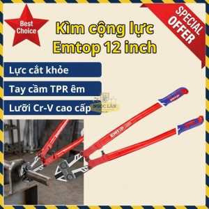 Kìm Cộng Lực 12 Inch Emtop EBCR1201 Lưỡi Cr-V Tay Cầm TPR