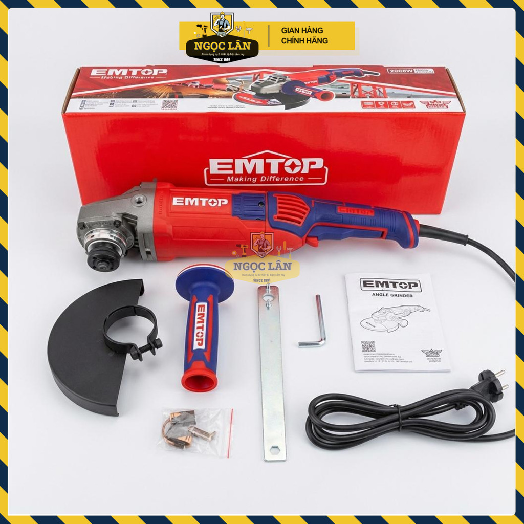 Máy Mài Góc Emtop Tay Dài 180mm 2000W EAGR20073 - Ảnh 5