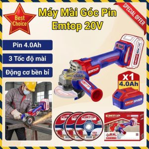Máy Mài Góc Pin Emtop ELAG261021 Không Chổi Than 20V