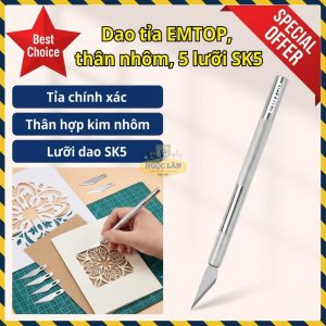 Dao Cắt Tỉa EMTOP Thân Hợp Kim Nhôm, 5 Lưỡi SK5 EMSK1061