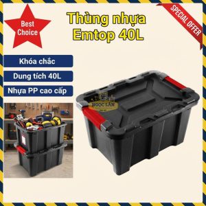 Thùng Nhựa Đựng Đồ Emtop 40L PP Bền Bỉ EMTB3340