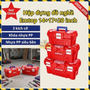 3 Hộp Đựng Đồ Nghề Emtop Nhựa & Khóa PP 14"+17"+20" (EPBXK0301)