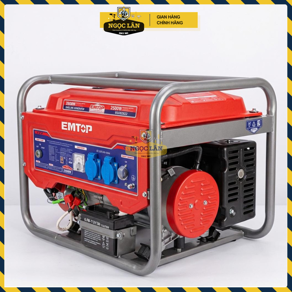 Máy Phát Điện Xăng Emtop EGGRD2822, 2.8kW, Giật Nổ + Đề Điện - Ảnh 4