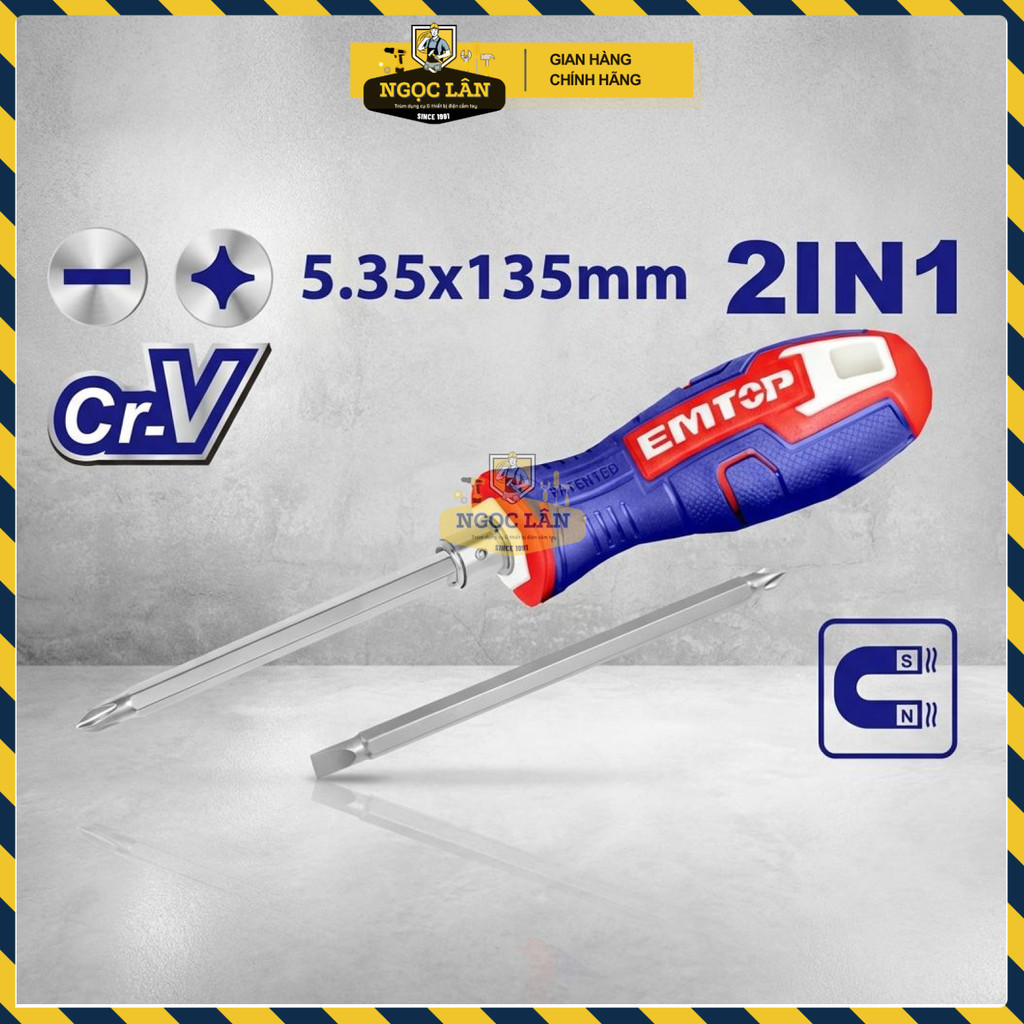 Tua Vít 2 Đầu EMTOP Bake Dẹp 135mm ESDHR0203 - Ảnh 3