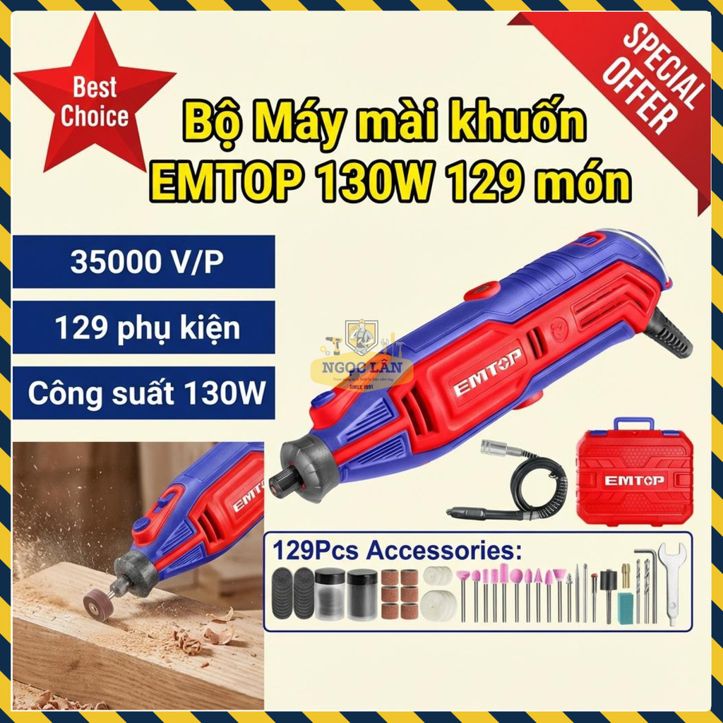 Bộ Máy Mài Khuôn EMTOP 130W 129 Chi Tiết EMGK1301