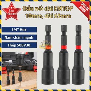 Bộ 3 Đầu Nối Dài Lục Giác EMTOP 10mm 65mm (EMNS1031)