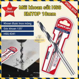 Mũi Khoan Sắt Inox HSS EMTOP 10mm 135 Độ ETDB310102