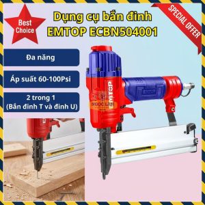 Dụng cụ Bắn Đinh Ghim 2 Trong 1 EMTOP ECBN504001, 15-50mm, Kèm Đinh Ghim
