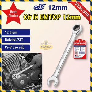 Cờ Lê Vòng Miệng Tự Động EMTOP 12mm Cr-V Cao Cấp ECSPAR121