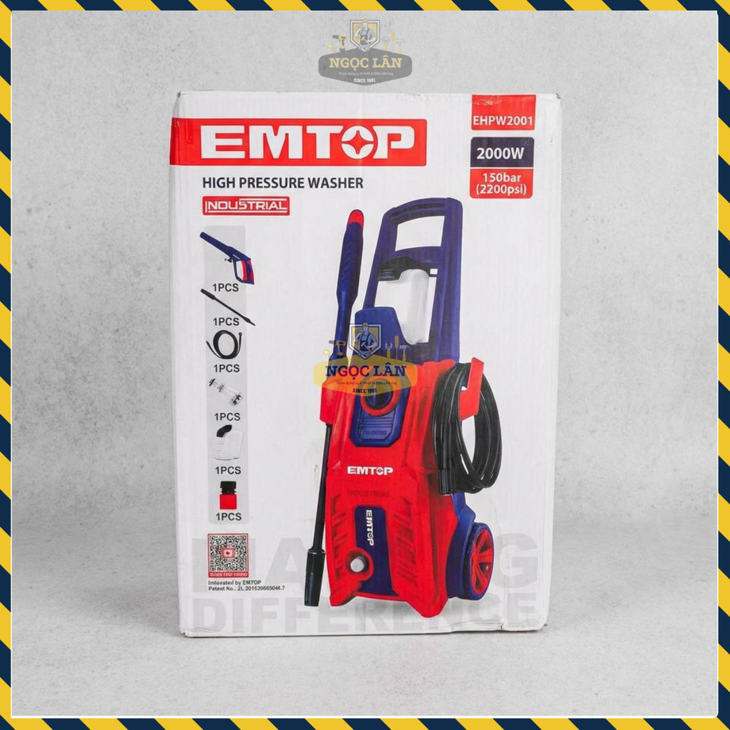Máy Rửa Xe Áp Lực Cao EMTOP EHPW2001 2000W 150Bar Tự Động Tắt - Ảnh 8