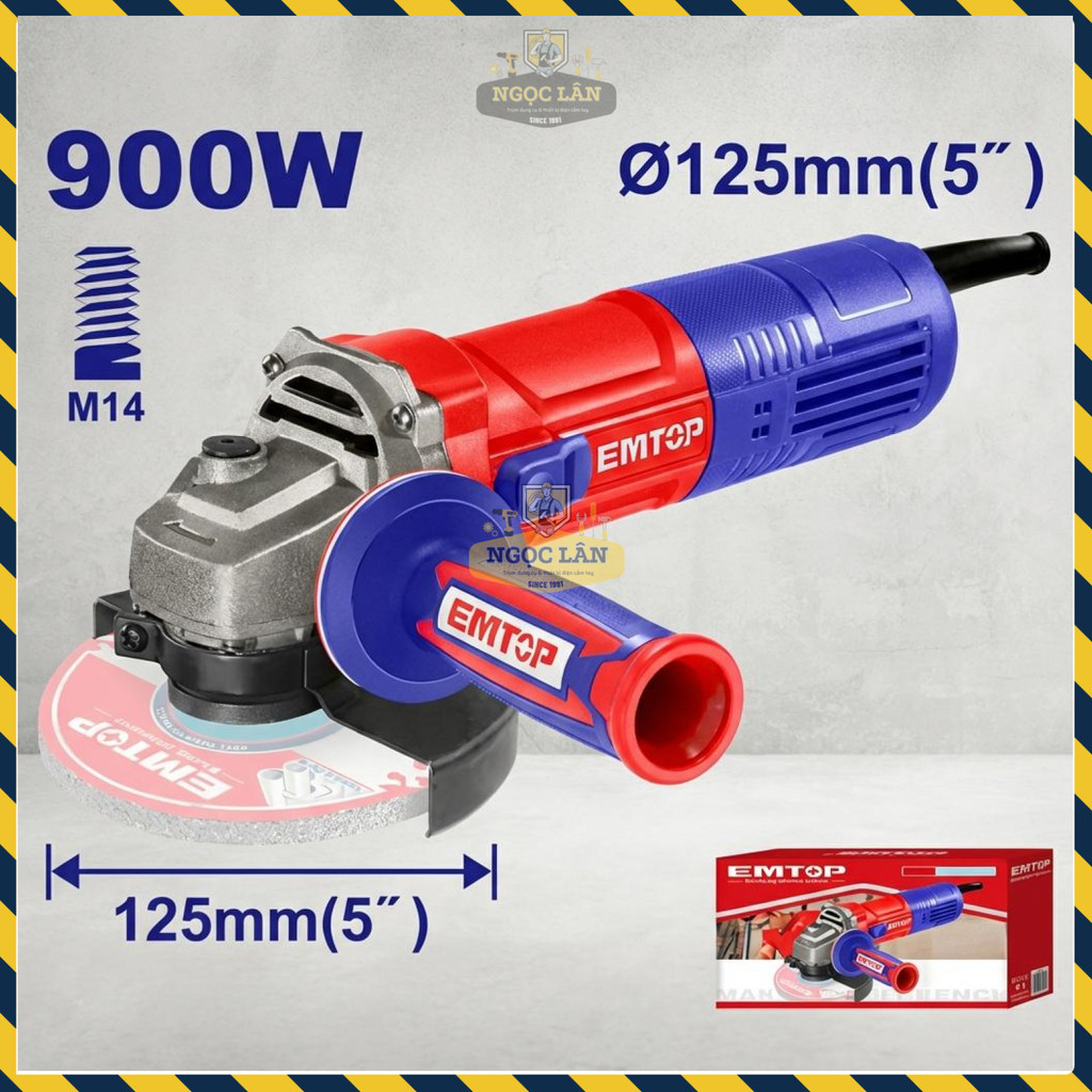 Máy Mài Góc EMTOP 125mm Công Suất 900W EAGR09051 - Ảnh 2
