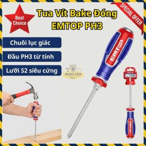 Tua Vít EMTOP Đầu Bake Đóng Chuôi Lục Giác EGTPH32001