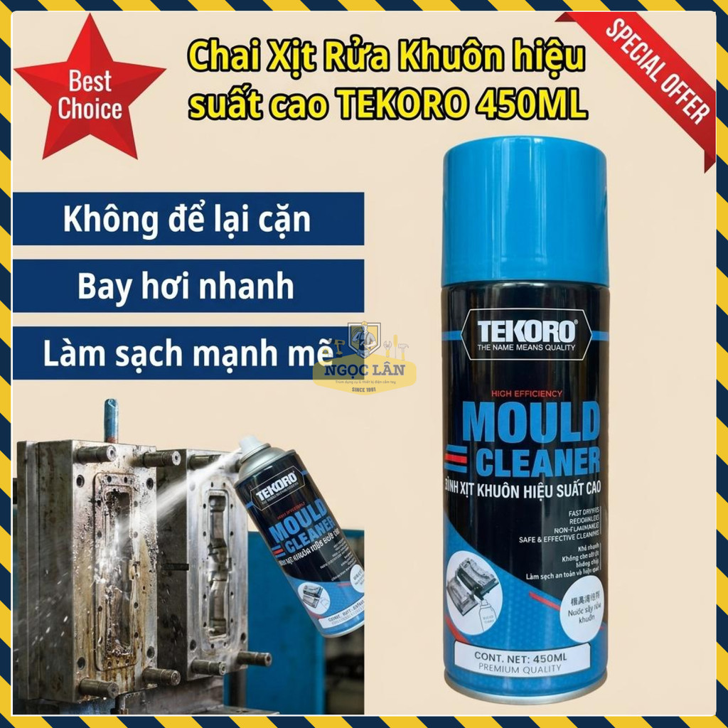 TEKORO Xịt Rửa Khuôn Nội Địa Trung 450ML, Bay Hơi Nhanh, Bảo Vệ Kim Loại