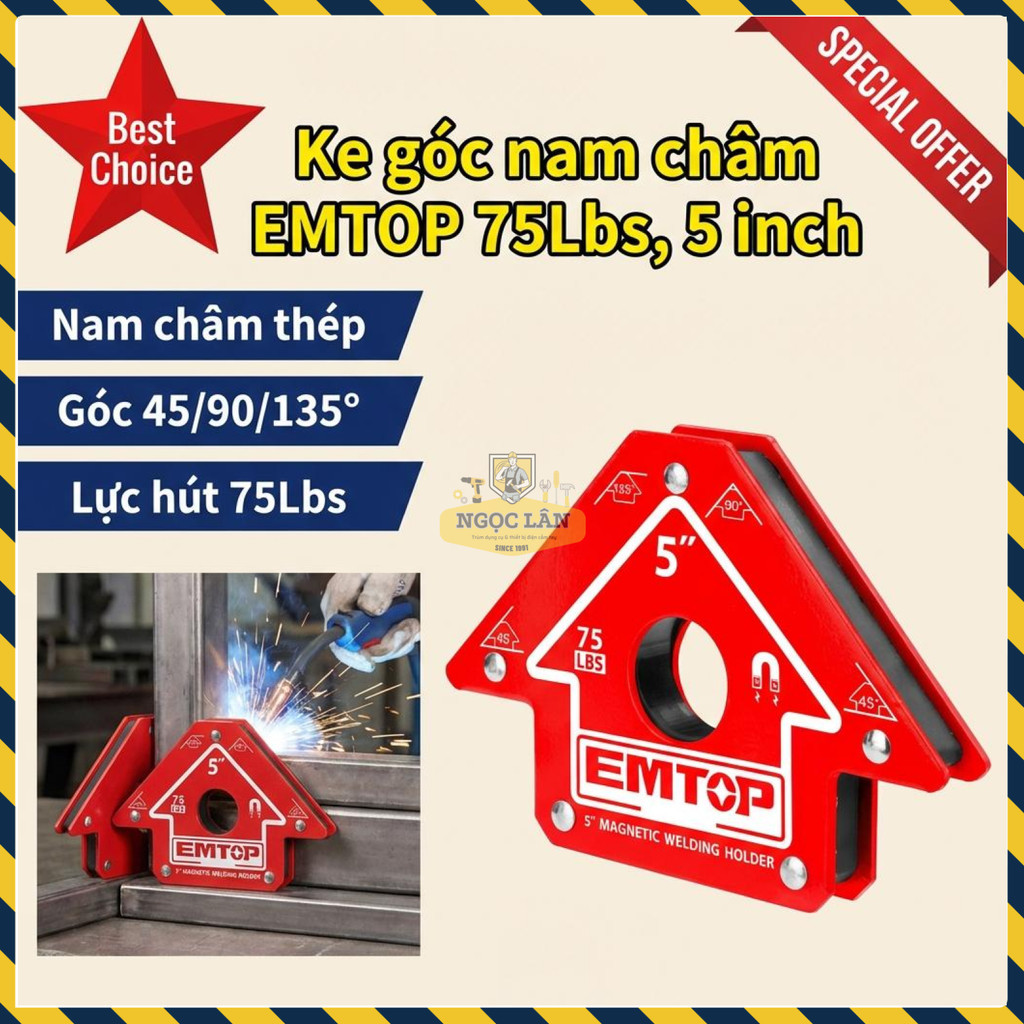 Ke Góc Nam Châm Đa Năng EMTOP 75Lbs, 5 Inch EMWH75052