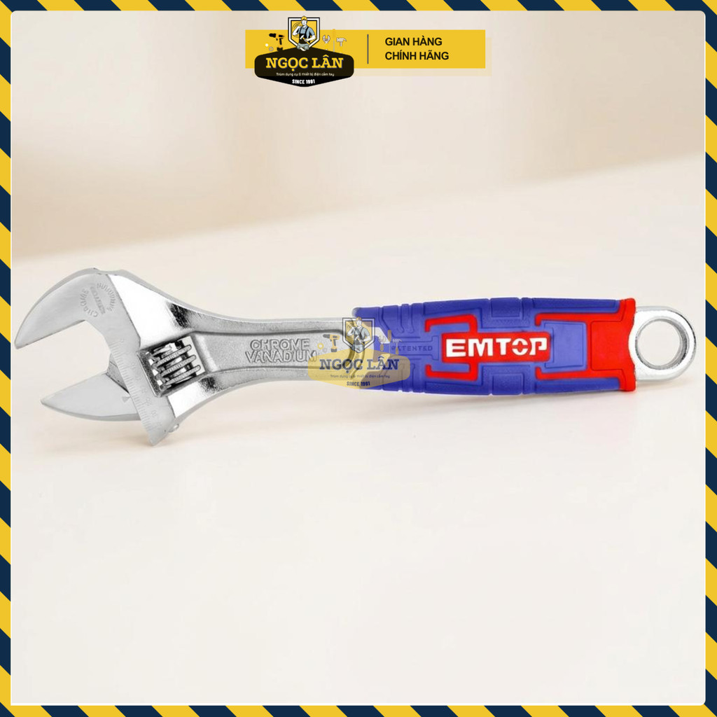 Mỏ Lết Điều Chỉnh tay bọc EMTOP 6" (150mm) Cr-V (EAWH130601) - Ảnh 3