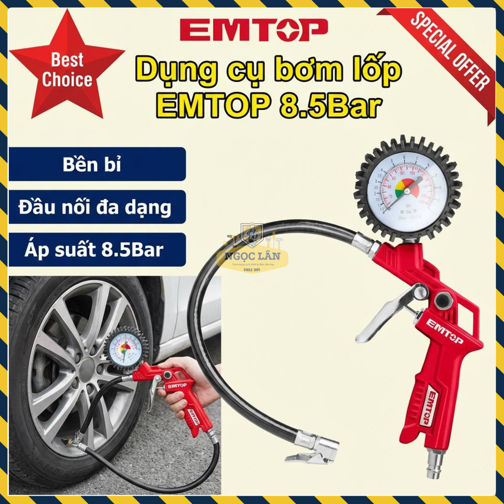 Bơm Lốp Hơi EMTOP 8.5 Bar EASGT8501