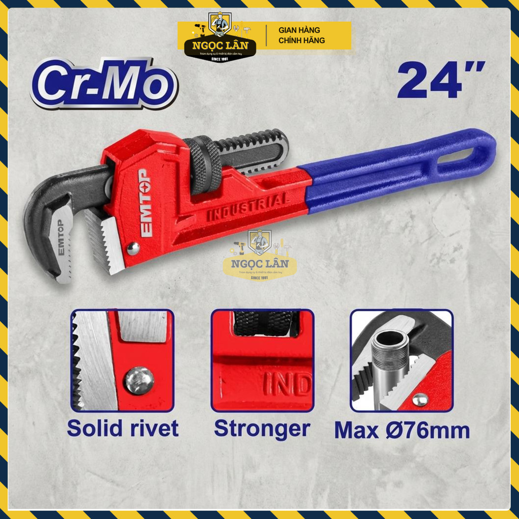 EMTOP Mỏ Lếch Răng 24 Inch Kẹp 76mm EPWH2401 - Ảnh 3