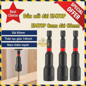 Bộ 3 Đầu Nối Dài Chân Lục Giác EMTOP 8x65mm Nam Châm Mạnh EMNS0831