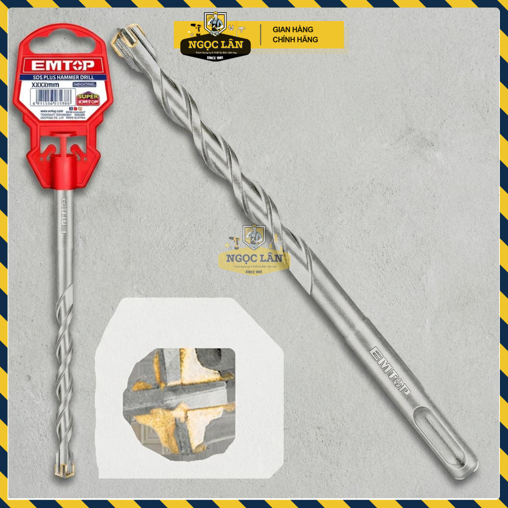 Mũi Khoan Bê Tông Đầu 4 Cạnh EMTOP 10x160mm EHDR221002 - Ảnh 2