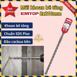 Mũi Khoan Bê Tông SDS Plus EMTOP 8x210mm EHDR10803