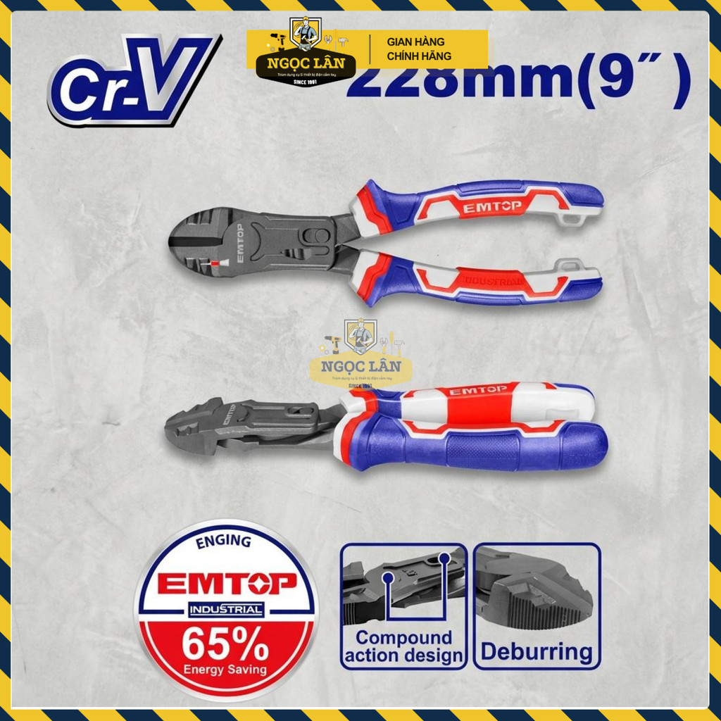 Kìm Cắt Trợ Lực 65% 9 Inch EMTOP Cr-V Cao Cấp EPLRCD0951 - Ảnh 3