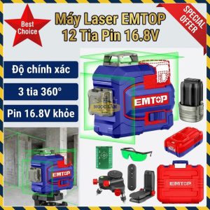 Máy Laser Cân Bằng EMTOP 12 Tia Pin 16.8V ESLE12301