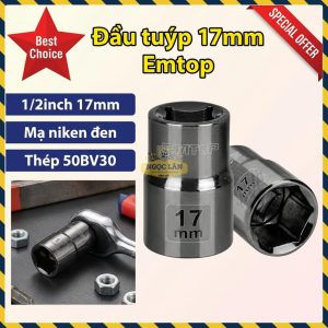 Tuýp EMTOP 17mm 1/2" 50BV30 Mạ Niken Đen ESCT12171
