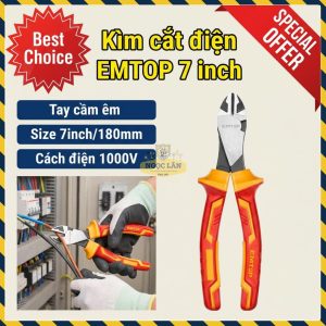 Kìm Cắt Cách Điện EMTOP 7"/180mm, 1000V, EPLRHD0731