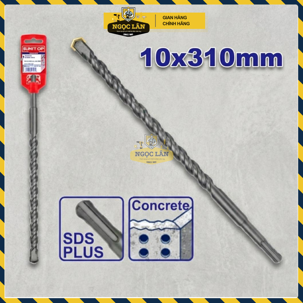 Mũi Khoan Bê Tông EMTOP SDS Plus Đuôi Gài 10x310mm (EHDR11005) - Ảnh 2