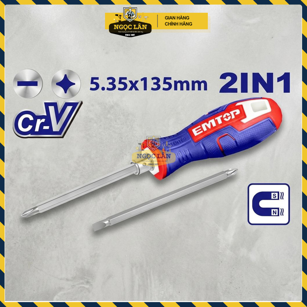 Tua Vít 2 Đầu EMTOP Bake Dẹp 135mm ESDHR0203 - Ảnh 2
