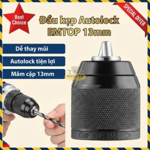 Đầu Kẹp Autolock 13mm EMTOP cho Máy Khoan Pin EKCY13201