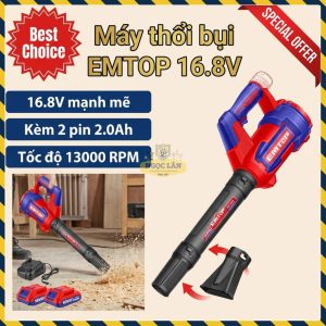 Máy Thổi Bụi Pin 16.8V EMTOP Tốc Độ Cao Kèm 2 Pin (ELAB168082)