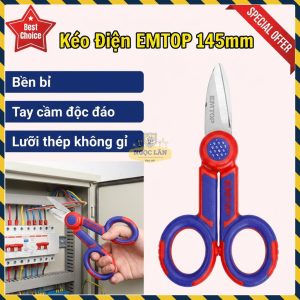 Kéo Thợ Điện EMTOP 145mm Thép Không Gỉ (ESCS02855)